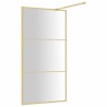 Paroi de douche avec verre ESG transparent doré 115x195 cm 
