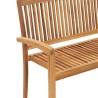 Banc de jardin empilable et coussin 128,5cm Bois de teck massif 