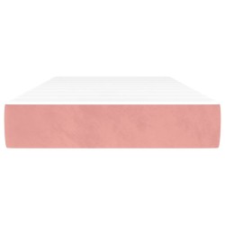 Matelas de lit à ressorts ensachés rose 120x190x20 cm velours 