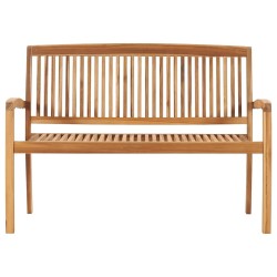 Banc de jardin empilable et coussin 128,5cm Bois de teck massif 