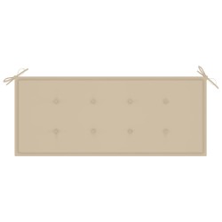 Banc de jardin empilable et coussin 128,5cm Bois de teck massif 