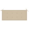 Banc de jardin empilable et coussin 128,5cm Bois de teck massif 