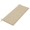 Banc de jardin empilable et coussin 128,5cm Bois de teck massif 