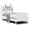 Lit bibliothèque sans matelas blanc 75x190cm bois de pin massif 