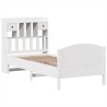 Lit bibliothèque sans matelas blanc 75x190cm bois de pin massif 