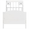 Lit bibliothèque sans matelas blanc 75x190cm bois de pin massif 