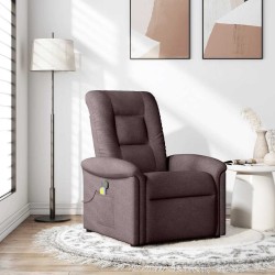 Fauteuil de massage inclinable Marron foncé Tissu 
