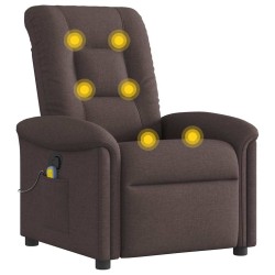 Fauteuil de massage inclinable Marron foncé Tissu 