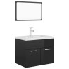 Ensemble de meubles de salle de bain Noir brillant Aggloméré 