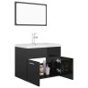 Ensemble de meubles de salle de bain Noir brillant Aggloméré 