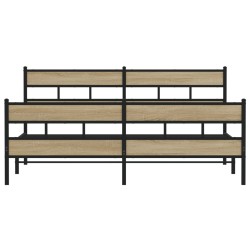 Cadre de lit en métal sans matelas chêne sonoma 183x213 cm 