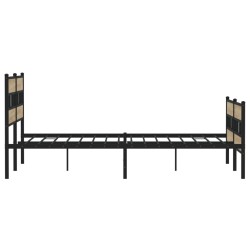 Cadre de lit en métal sans matelas chêne sonoma 183x213 cm 