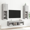 Unités murales TV avec LED 5 pcs gris sonoma bois d'ingénierie 