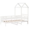 Lit de jour avec toit sans matelas blanc 90x190 cm bois massif 
