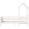 Lit de jour avec toit sans matelas blanc 90x190 cm bois massif 