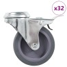 32 pcs Roulettes pivotantes à trou de boulon 75 mm 