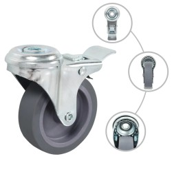 32 pcs Roulettes pivotantes à trou de boulon 75 mm 