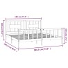 Cadre de lit avec tête de lit gris bois pin massif 180x200 cm 