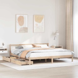 Cadre de lit sans matelas 180x200 cm bois massif de pin 