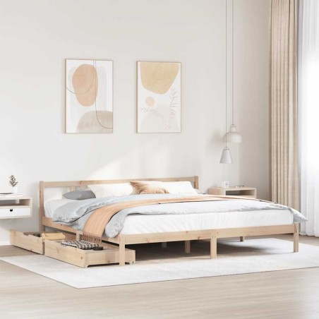 Cadre de lit sans matelas 180x200 cm bois massif de pin 