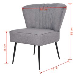 Chaise de cocktail gris clair tissu 