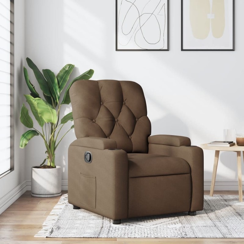 Fauteuil inclinable Marron Tissu 