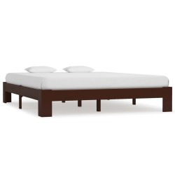 Cadre de lit sans matelas marron foncé pin massif 180x200 cm 