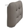 Coussin de tête de lit taupe 120 cm tissu 