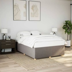 Cadre de lit sans matelas taupe 160x200 cm tissu 