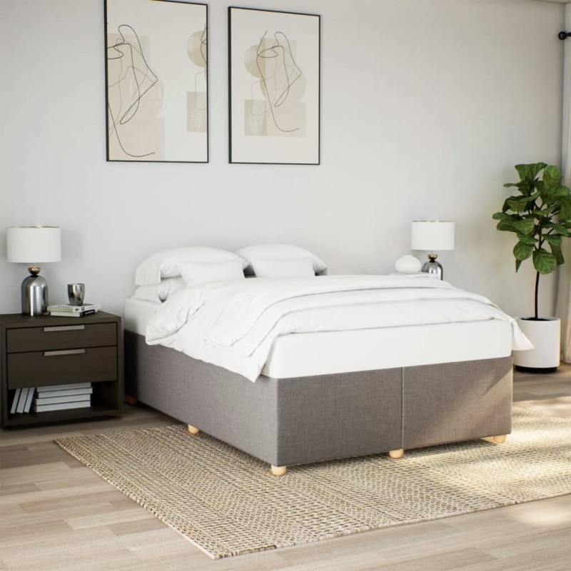 Cadre de lit sans matelas taupe 160x200 cm tissu 
