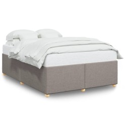 Cadre de lit sans matelas taupe 160x200 cm tissu 