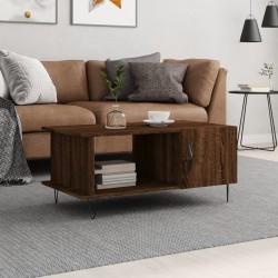 Table basse chêne marron 90x50x40 cm bois d'ingénierie 