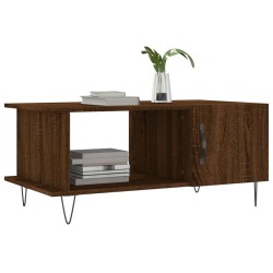 Table basse chêne marron 90x50x40 cm bois d'ingénierie 