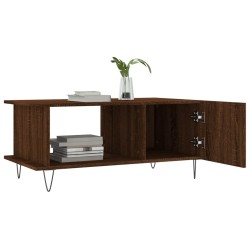 Table basse chêne marron 90x50x40 cm bois d'ingénierie 