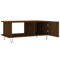 Table basse chêne marron 90x50x40 cm bois d'ingénierie 