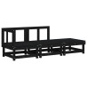 Salon de jardin 3 pcs noir bois massif de pin 