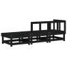Salon de jardin 3 pcs noir bois massif de pin 