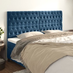 Têtes de lit 4 pcs Bleu foncé 100x7x78/88 cm Velours 