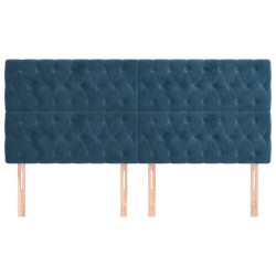 Têtes de lit 4 pcs Bleu foncé 100x7x78/88 cm Velours 