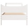 Cadre de lit avec tête de lit blanc 90x190cm bois de pin massif 