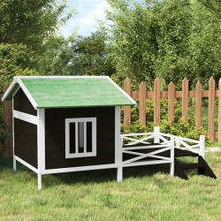 Chenil gris 159x120x88,5 cm bois de pin solide 
