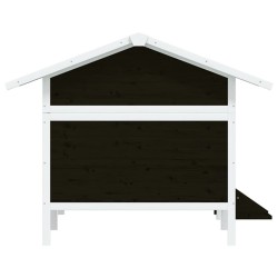 Chenil gris 159x120x88,5 cm bois de pin solide 