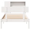 Lit bibliothèque sans matelas blanc 90x200cm bois de pin massif 