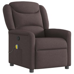 Fauteuil de massage inclinable Marron foncé Tissu 