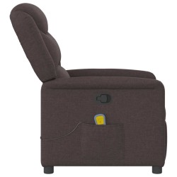 Fauteuil de massage inclinable Marron foncé Tissu 