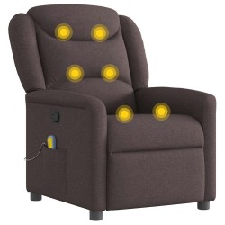 Fauteuil de massage inclinable Marron foncé Tissu 