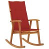 Chaise à bascule avec coussins Bois d'acacia massif 