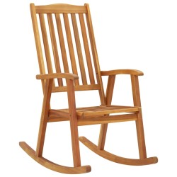 Chaise à bascule avec coussins Bois d'acacia massif 