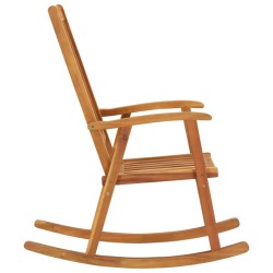 Chaise à bascule avec coussins Bois d'acacia massif 