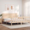 Cadre de lit sans matelas bois massif de pin 